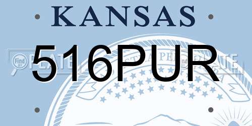 516PUR Kansas License Plate