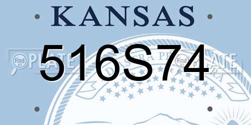 516S74 Kansas License Plate