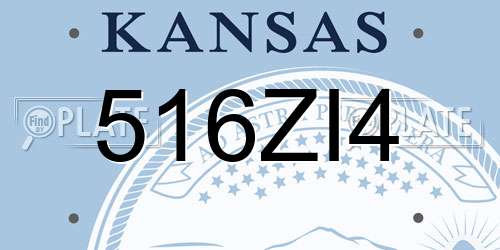 516ZI4 Kansas License Plate