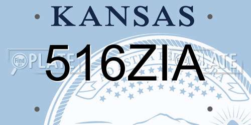 516ZIA Kansas License Plate
