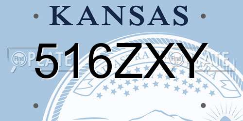 516ZXY Kansas License Plate