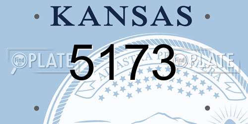 5173 Kansas License Plate
