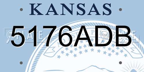 5176ADB Kansas License Plate