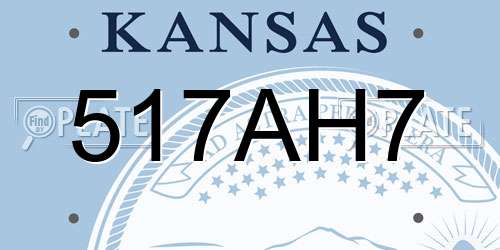 517AH7 Kansas License Plate