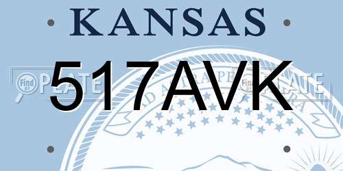 517AVK Kansas License Plate