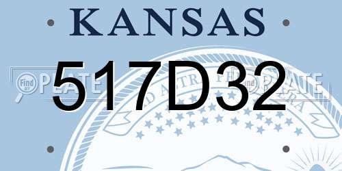 517D32 Kansas License Plate