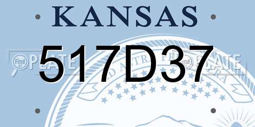 517D37 Kansas License Plate