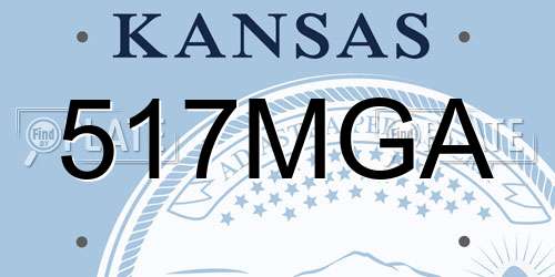 517MGA Kansas License Plate