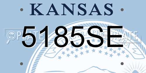 5185SE Kansas License Plate