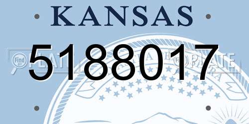 5188017 Kansas License Plate