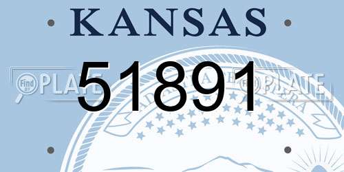 51891 Kansas License Plate