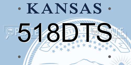 518DTS Kansas License Plate