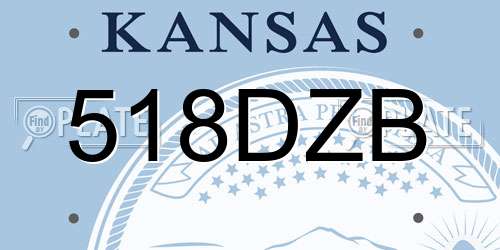 518DZB Kansas License Plate