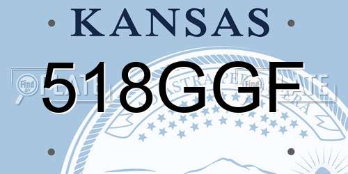 518GGF Kansas License Plate