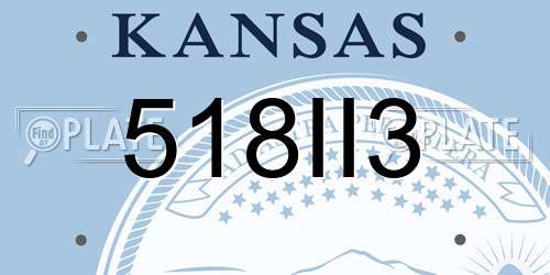 518II3 Kansas License Plate