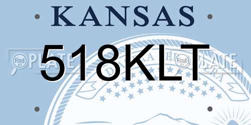 518KLT Kansas License Plate