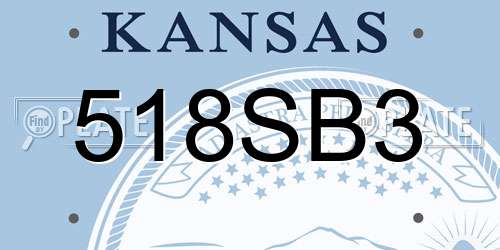 518SB3 Kansas License Plate