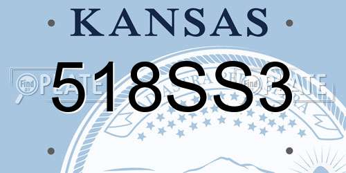518SS3 Kansas License Plate