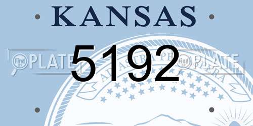 5192 Kansas License Plate