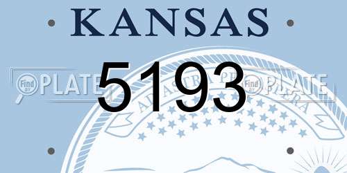 5193 Kansas License Plate