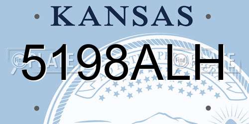 5198ALH Kansas License Plate