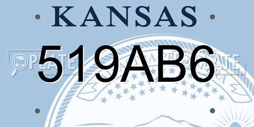 519AB6 Kansas License Plate