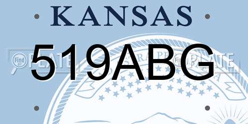 519ABG Kansas License Plate