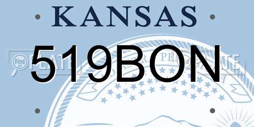 519BON Kansas License Plate