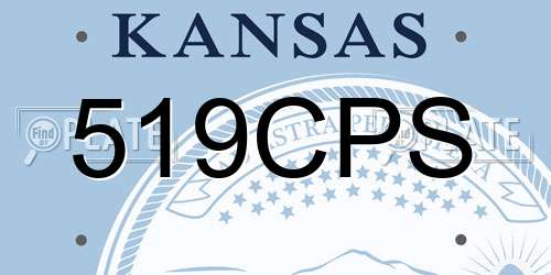519CPS Kansas License Plate