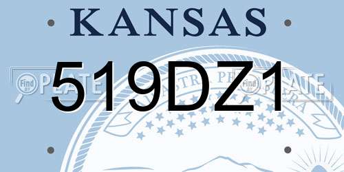 519DZ1 Kansas License Plate