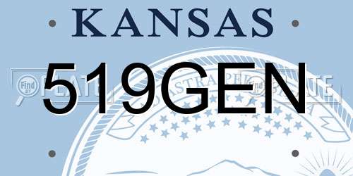 519GEN Kansas License Plate