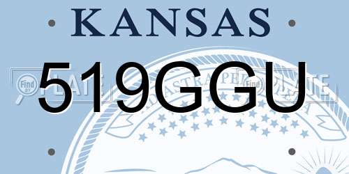 519GGU Kansas License Plate