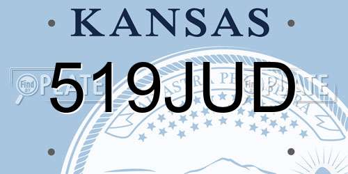 519JUD Kansas License Plate