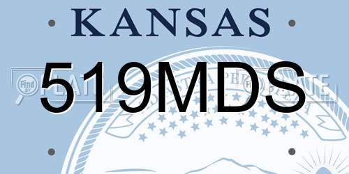 519MDS Kansas License Plate