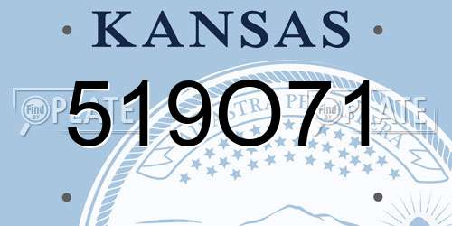 519O71 Kansas License Plate
