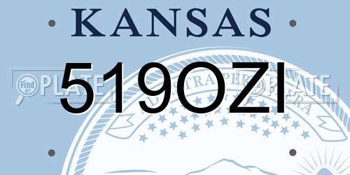 519OZI Kansas License Plate