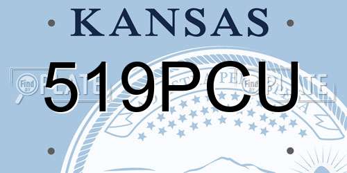 519PCU Kansas License Plate