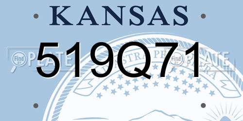 519Q71 Kansas License Plate