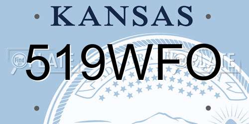 519WFO Kansas License Plate