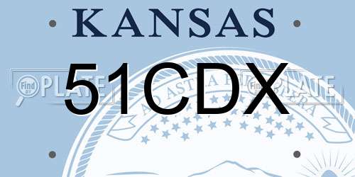 51CDX Kansas License Plate