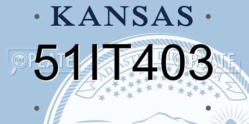 51IT403 Kansas License Plate