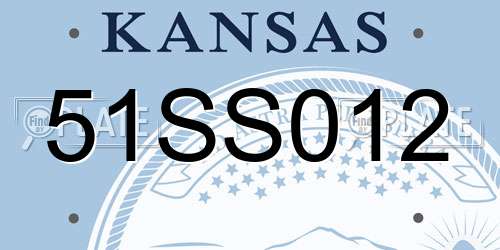 51SS012 Kansas License Plate