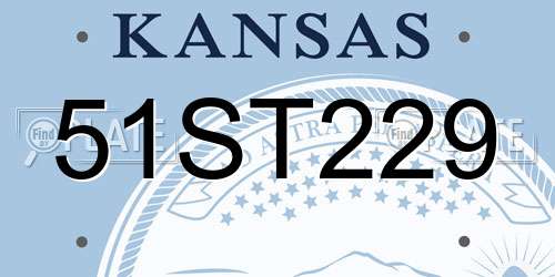 51ST229 Kansas License Plate