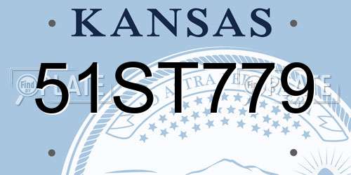 51ST779 Kansas License Plate