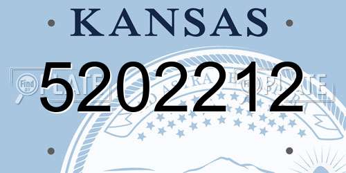 5202212 Kansas License Plate