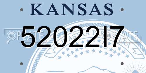 52022I7 Kansas License Plate