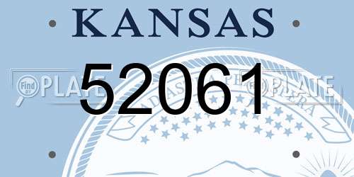 52061 Kansas License Plate