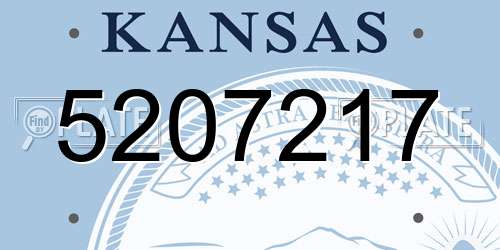 5207217 Kansas License Plate