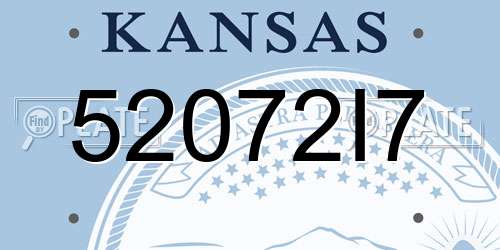 52072I7 Kansas License Plate