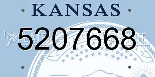 5207668 Kansas License Plate